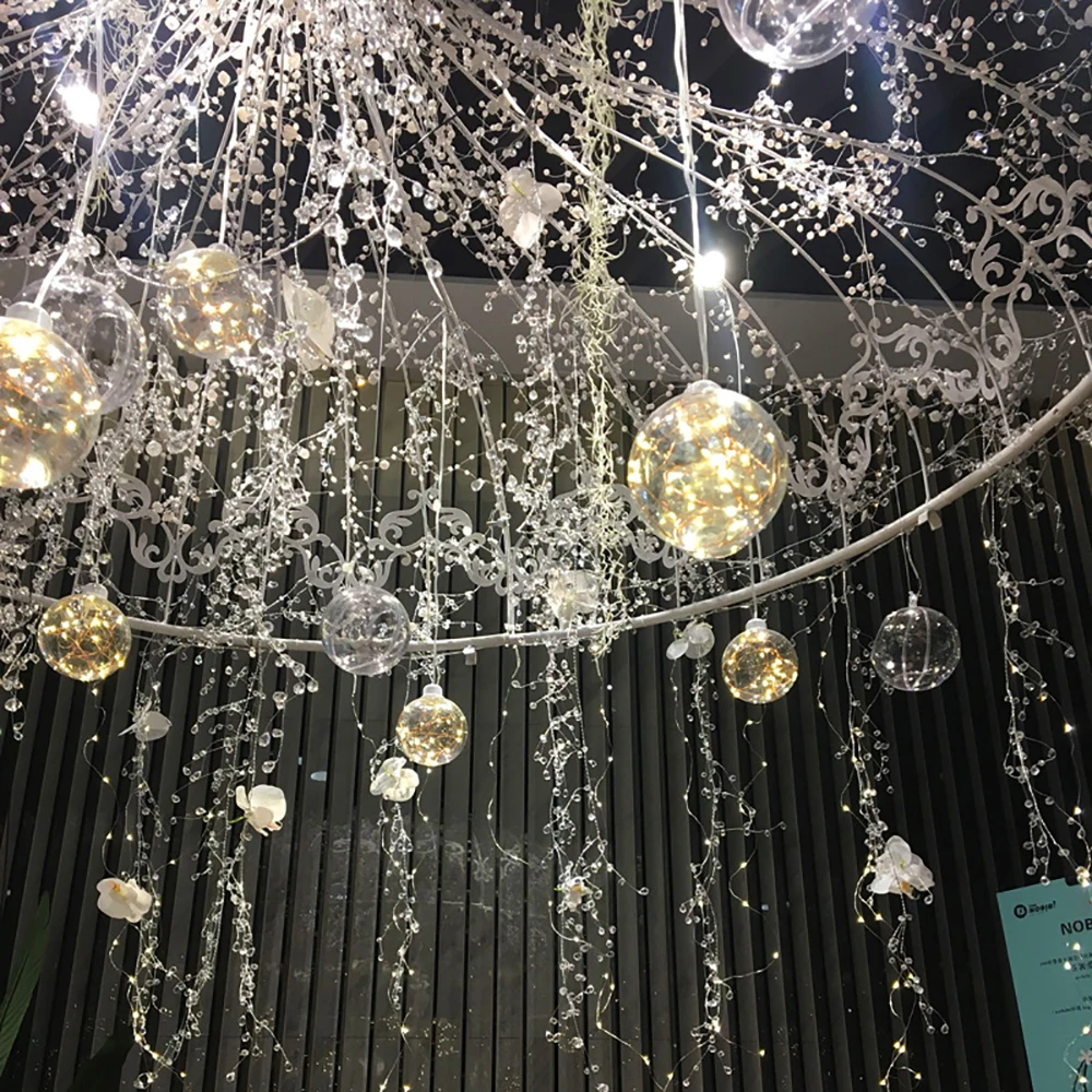 Прозрачные хрустальные бусины гирлянда из акриловых пластиковых бусин льда