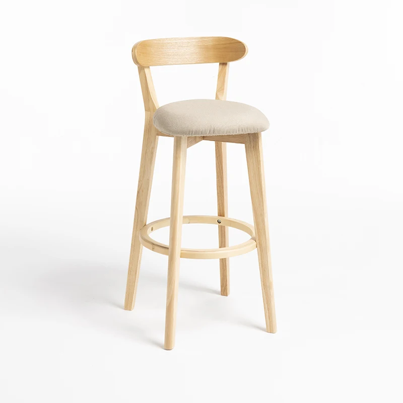 

Taburete De madera maciza Estilo minimalista, sillas De Bar con respaldo, mobiliario para sala De estar y oficina