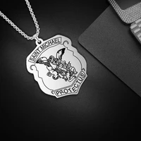 ladies necklace angel pattern stainless steel shield pendant cuban chain queen of spades unisex titanium steel mens necklace