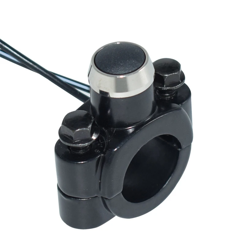 

22cm 7/8" Aluminum Alloy Motorcycle Switch Handlebar Mount Horn Headlight Strobe Momentary Action Switch Button