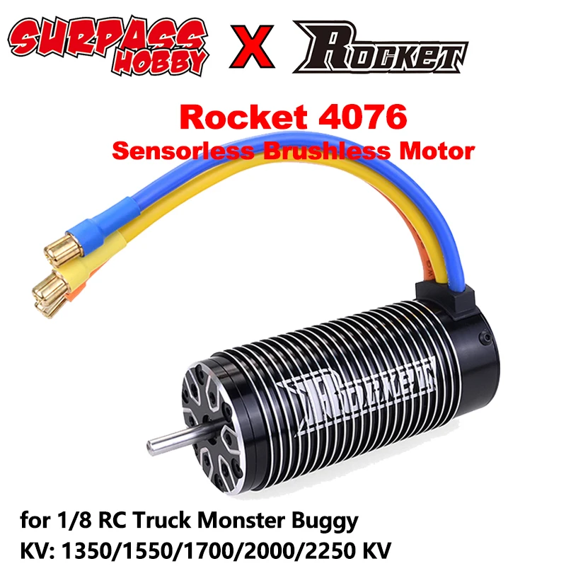 

SURPASS HOBBY Rocket бесщеточный вентилятор постоянного тока Бесщеточный 4076 Багги двигатель 1350/1550/2000KV для RC тяги хобби осевой 1/8 TRAXXAS HPI RC автомобиль г...