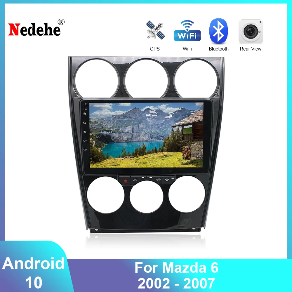 

Quad Core 2 DIN Android 10.0 Autoradio Multimedia Player Head Unit Radio GPS Navigator for Mazda 6 2002-2007 Bluetooth Wifi