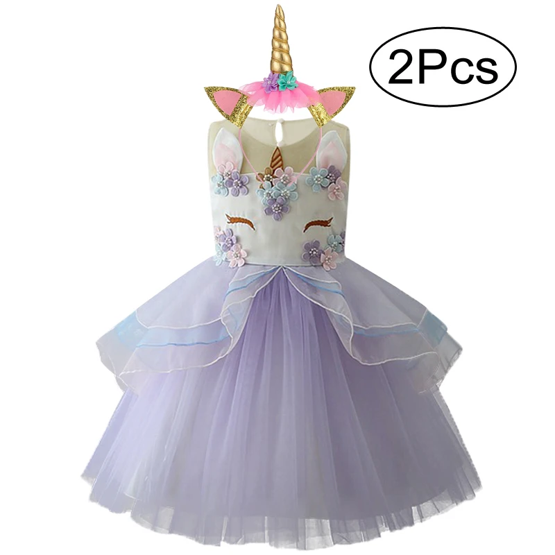 Платье детское для девочек на 2-10 лет с единорогом | Детская одежда и обувь