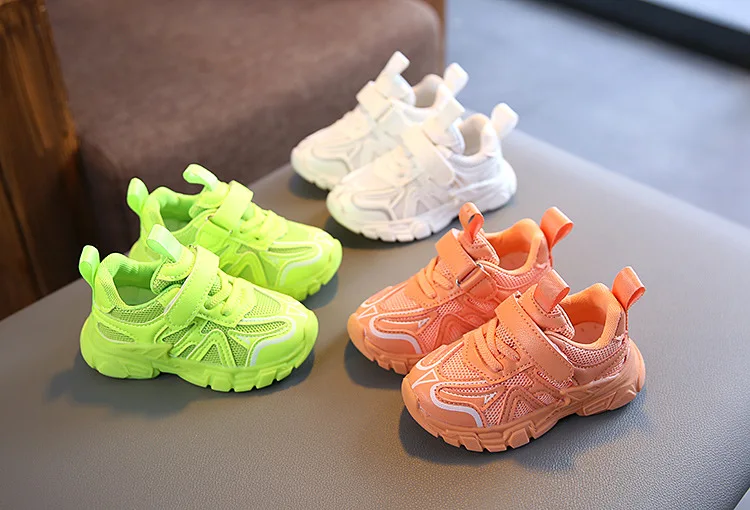 

Children Shoes Green Orange White Air Mesh Sneakers for Toddler Baby Little Girls Boys Breathable Casual Running Sports Shoes