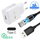 Магнитный USB-кабель Honor 20s 3A для Samsung A30S A42 Xiaomi Poco X3 F2 Pro Redmi Note 7 8 9 Realme X7, зарядное устройство для телефона