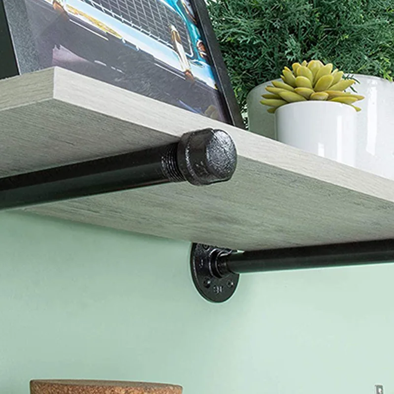 

Industrial Pipe Brackets Set of 4 Industrial Black Shelf Brackets for Hanging Shelves Wall Mounted Bracket (12 Inch)