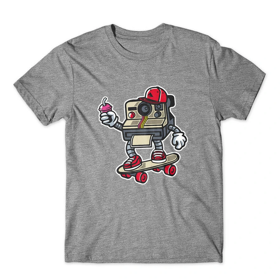 Топы Polaroid футболка хлопковая Футболка Премиум качества нового размера плюс