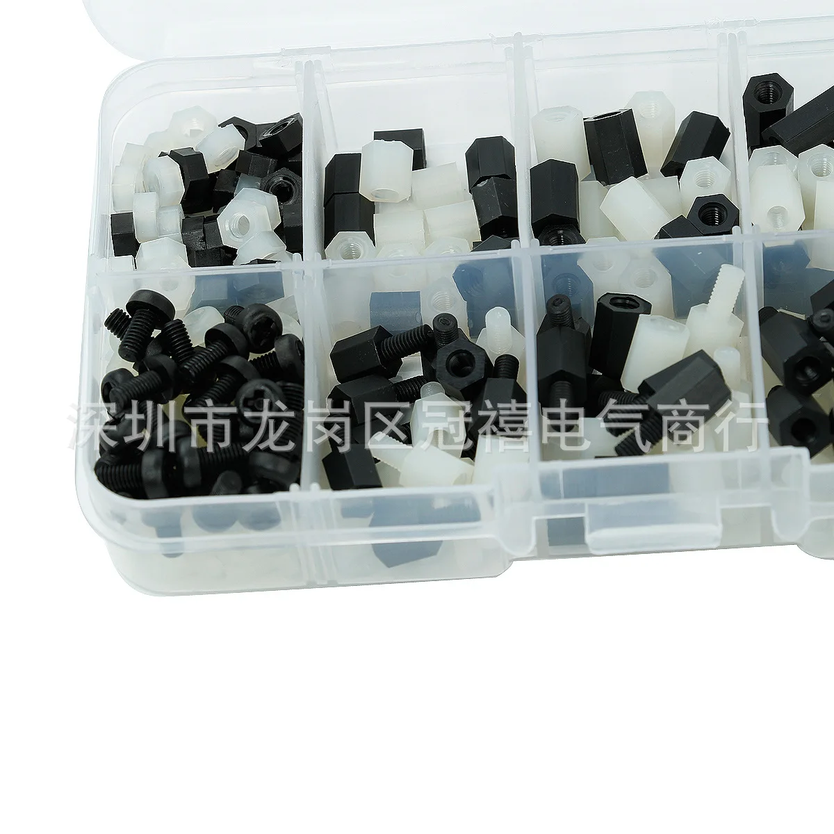 300 шт. черный/белый нейлоновый винт шестигранный держатель плоская головка