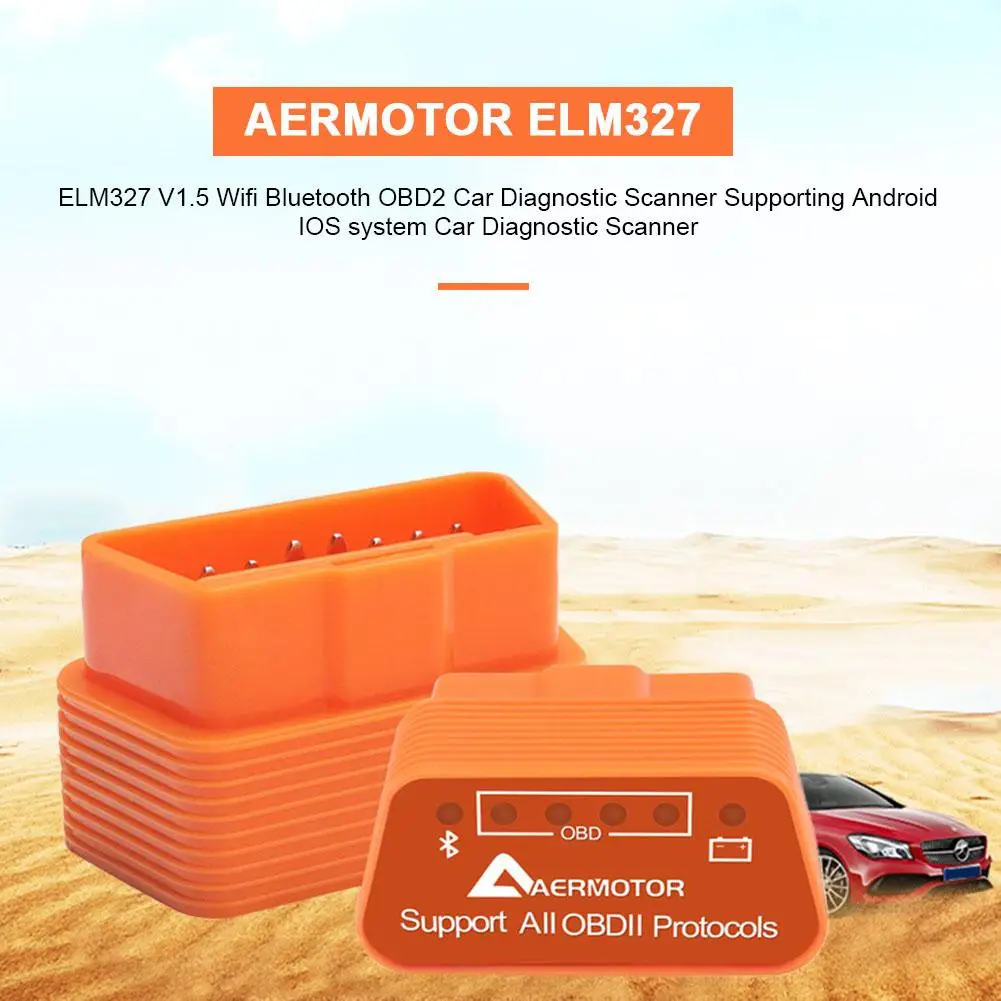 ELM327 V1.5 Wi-Fi Bluetooth OBD2 автомобильный диагностический сканер с поддержкой системы