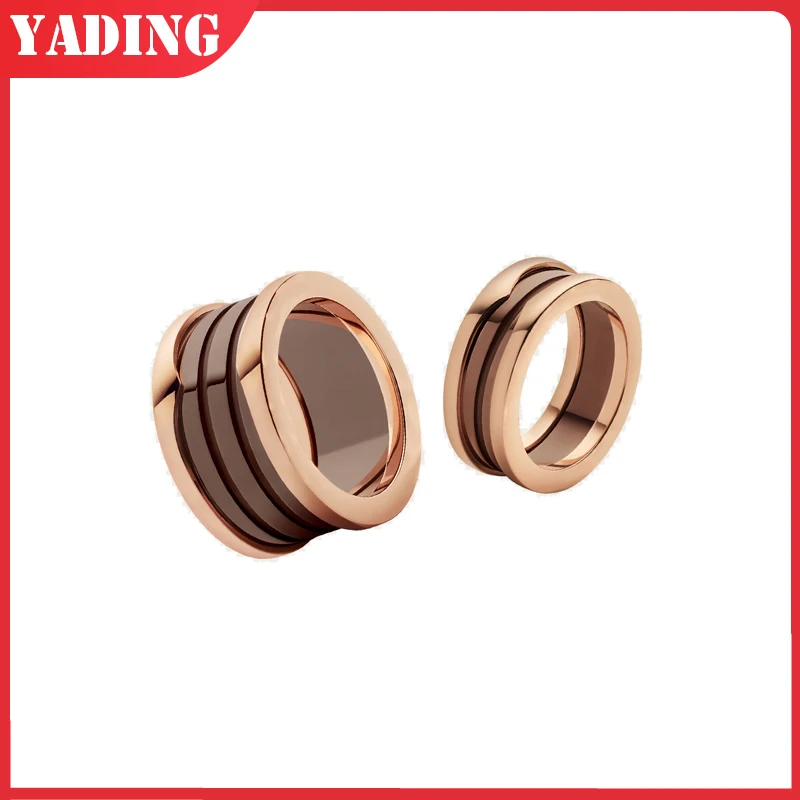 

Hot sale Original 925 Sterling Silver Ceramic Ring for women Rose Gold Couple Ring Classic High Quality Jewelry Wedding Gifting