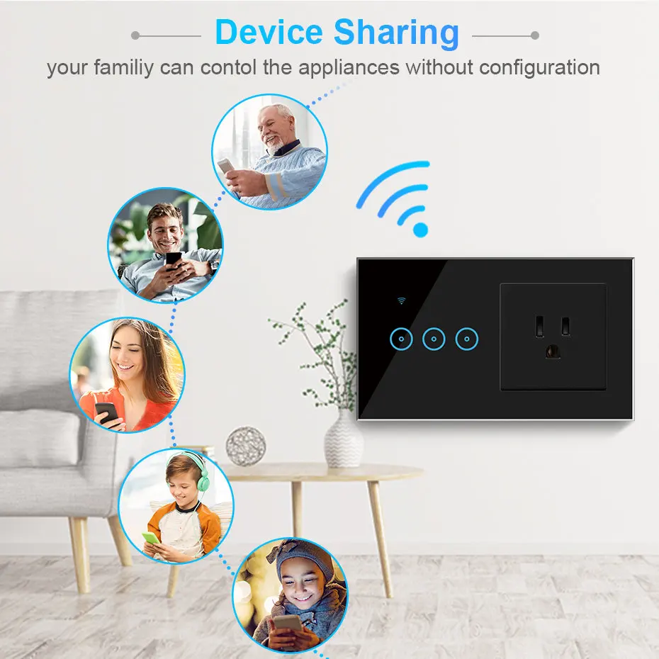 Tuya 16A Смарт розетки комбо умный WiFi светильник переключатель приложение Smart Life