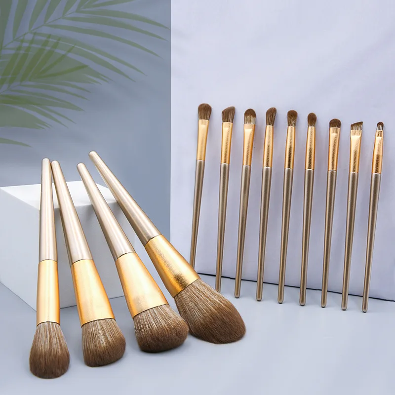 

Professional Makeup Artist High Quality 13 Golden Makeup Brush Set False Eyelashes Palette Eye Shadow for Face Beauty Tools