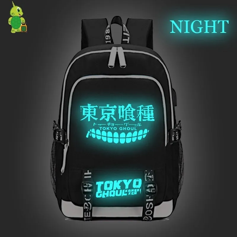 Женский рюкзак из аниме Токийский Гуль ранец для книг сумка ноутбука Kaneki с USB