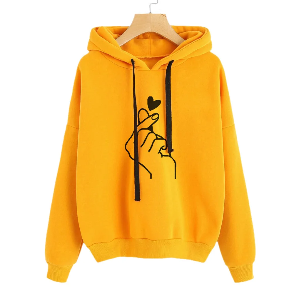 Женская толстовка с капюшоном и принтом осенняя свободная модель ZY45 большого