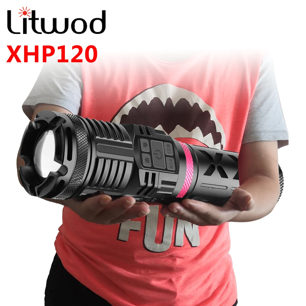 Prezzo XHP120 16-core 4 Colori Torcia A Led Di Alta Qualità USB Ricaricabile Powerbank 3 Pezzi 18650 Batteria Torcia Lanterna Zoomabile In Alluminio