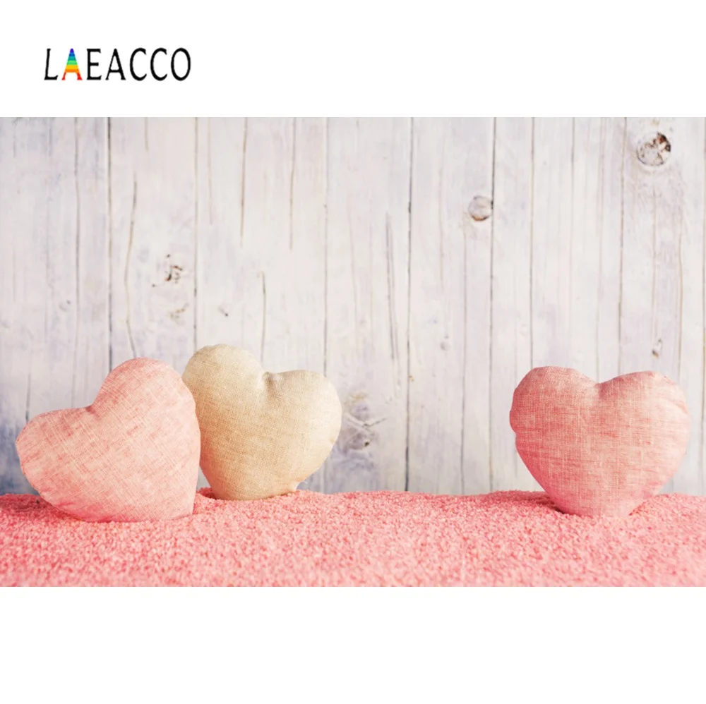 

Laeacco Gray Wooden Wall Pink Love Heart Carpet Party Baby Child Portrait Photographic Backgrounds Photo Backdrops Photo Studio