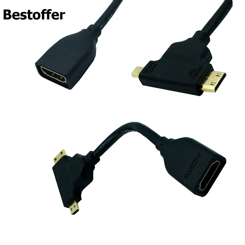 10 см HDMI Женский микро мужской/мини Мужской кабель|Кабели HDMI| |