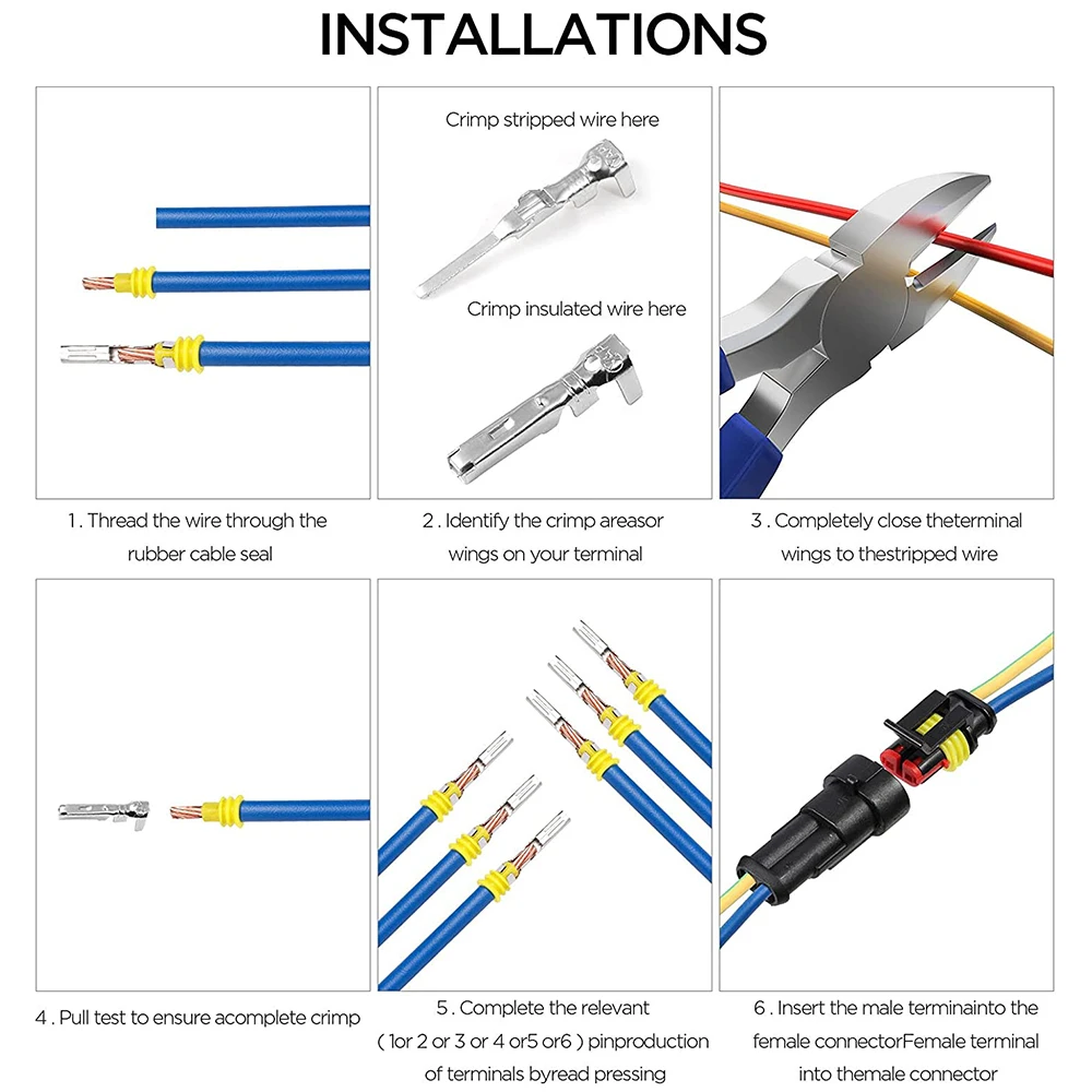 662/708/1004pcs HID Waterproof Connectors 1/2/3/4 Pin 26 Sets Car Electrical Wire Plug Truck Harness 300V 12A Fast Delivery |