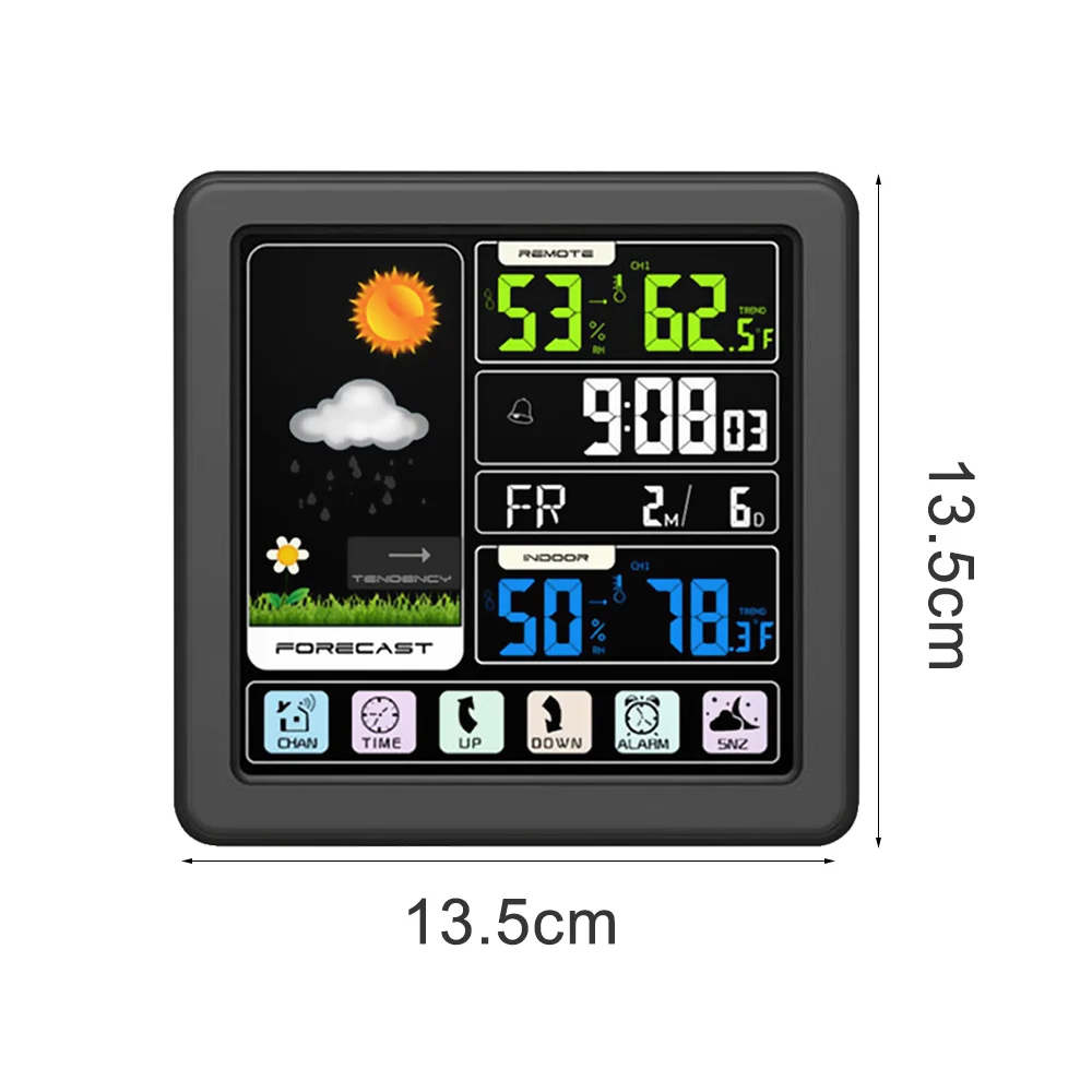 Сенсорный Метеостанция ЖК-дисплей термометр гигрометр метр + открытый