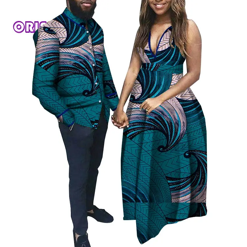 2020 африканская одежда для пар Мужская рубашка и Африканская женская Африканский