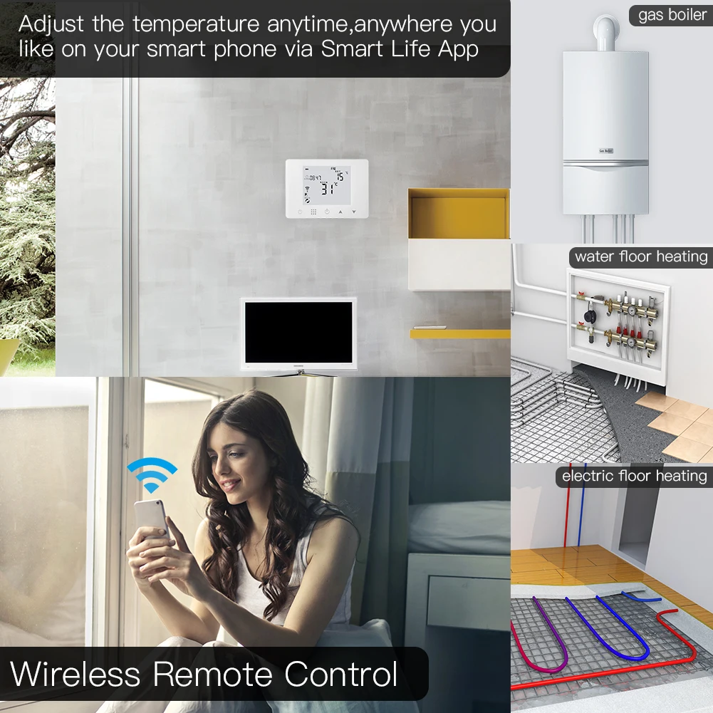 Умный Wi Fi термостат настенный газовый котел вода электрическое Подпольное
