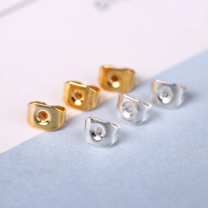 200 шт. 4 6x5 мм серьги-гвоздики серебряные серьги-бабочки задняя пробка для