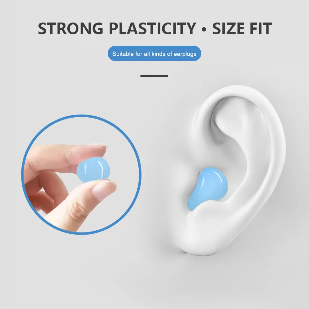 

4PCS Earplugs Protective Ear Plugs Silicone Soft Waterproof Anti-noise Earbud Protector Swimming Showering Water Sports