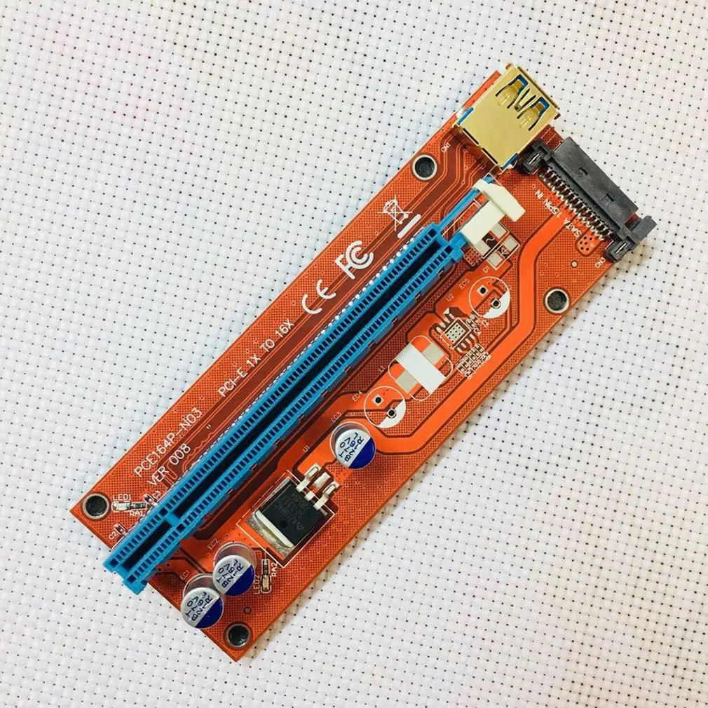 008 PCI E Express 1X до 16X Удлинительный кабель для добычи выделенной видеокарты