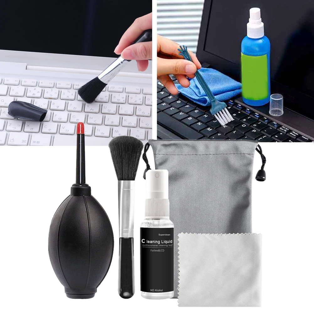 Screen Keyboard Home SLR Camera Laptop Game Console Computer Cleaner Set With Air Duster Lens Cloth Fast Cleaning Desktop Study|Чистящие