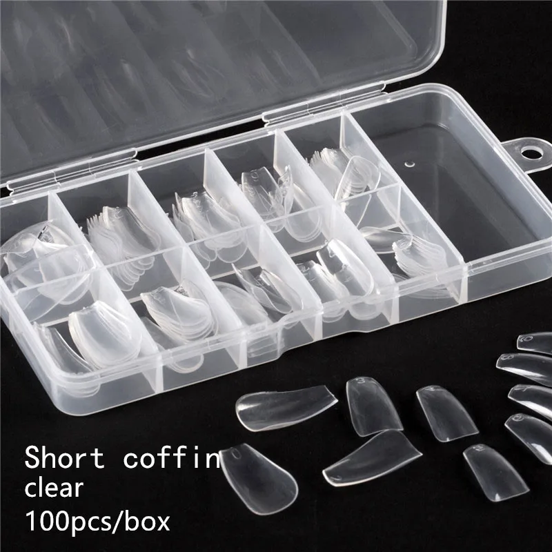 Накладные ногти 100 шт./коркор. искусственные накладные на длинную балерину