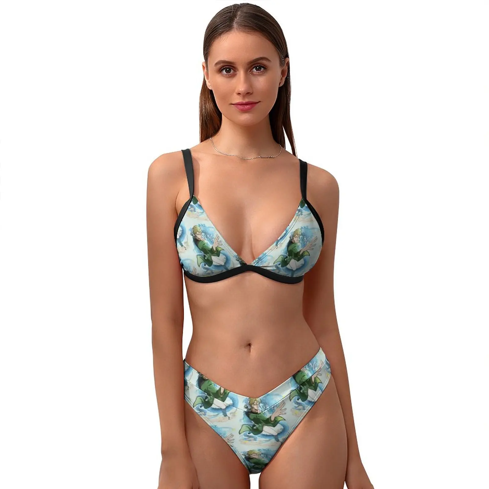 Единорог милый купальник бикини с v-образным Форма печатных купальники Фитнес