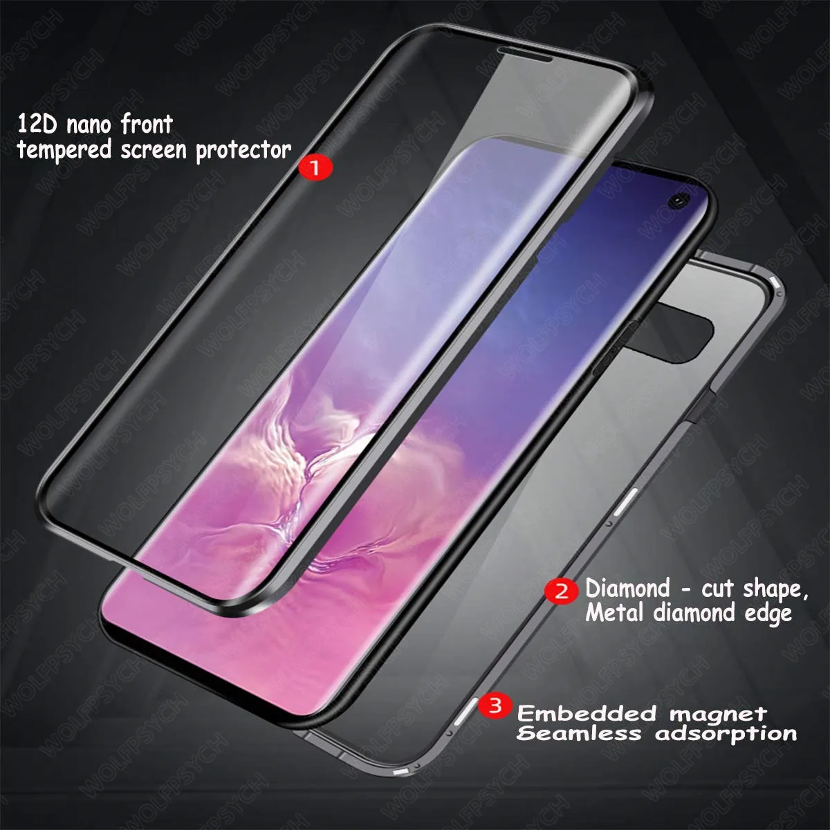 Переднее закалённое защитное Стекло + обратно Магнитный чехол для samsung Galaxy A50 60 70 90