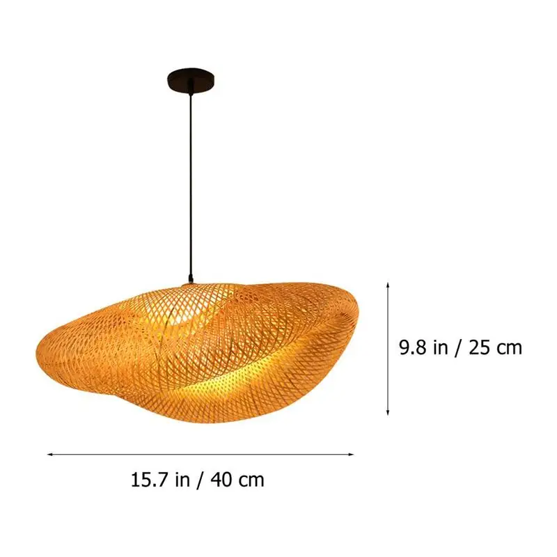 

Zen Tea Room Lamp Light Source Bamboo Chandelier, Teahouse Lamp Asia Restaurant Hotpot Lamp Bamboo Weaving Droplight Chinese1PC