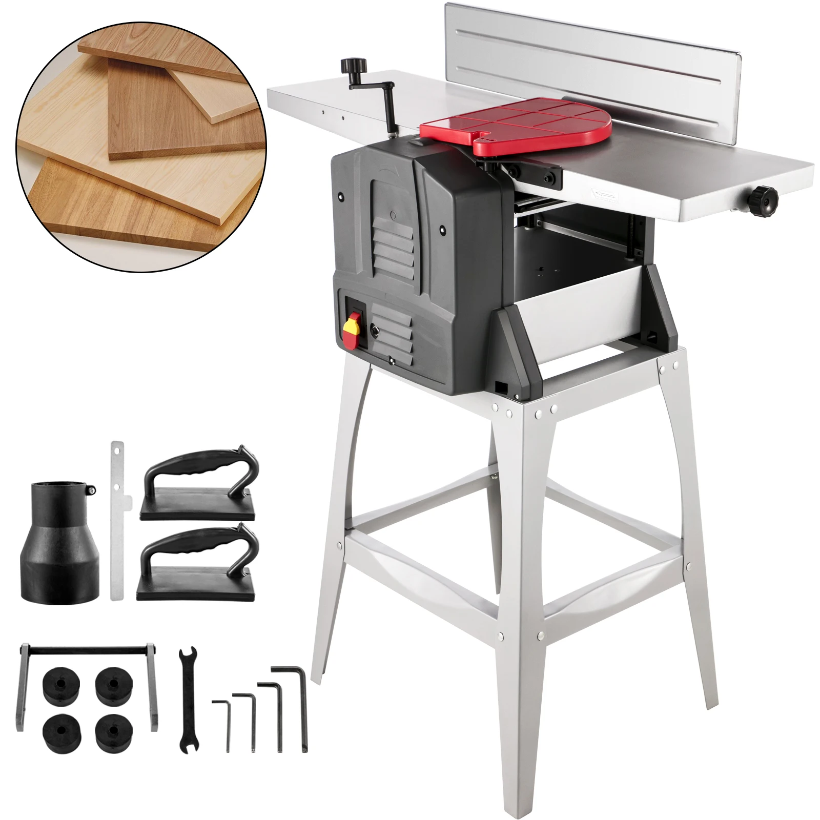 

8 Inch Tabletop Jointers Woodworking Benchtop 1500W Jointer Planer with Heavy Duty Stand For Wood Cutting Thickness Planer