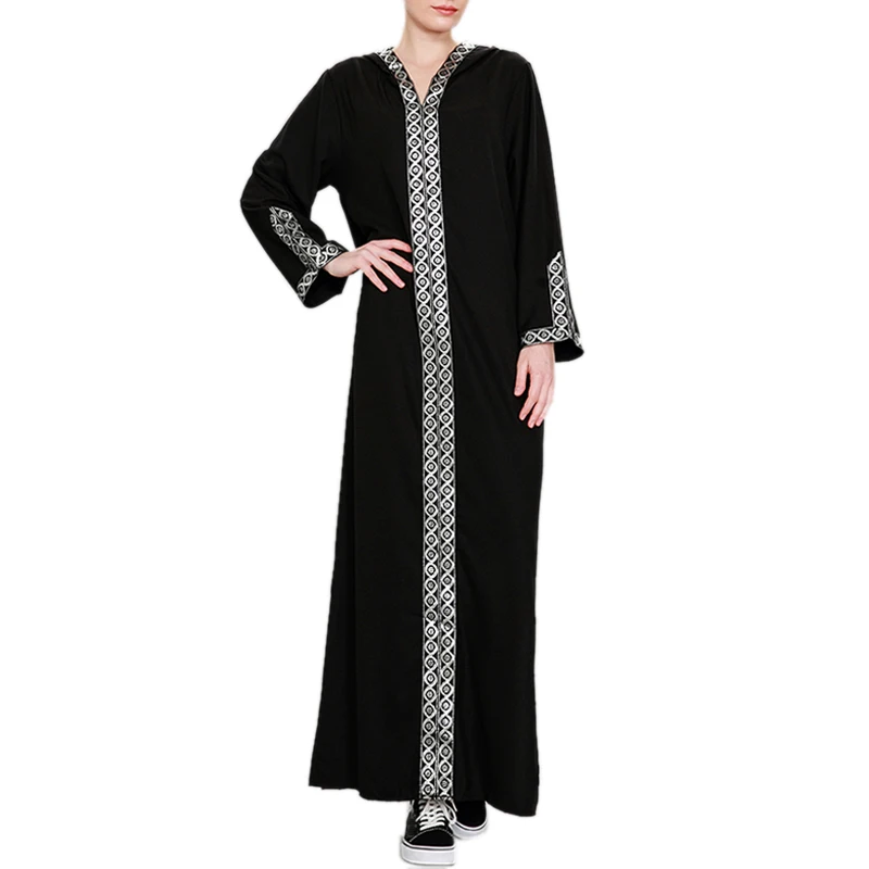 

Hooded abayas for women kimono Muslim Black Abayas Islamic Clothing Side Split Musliman Abaya Dubai