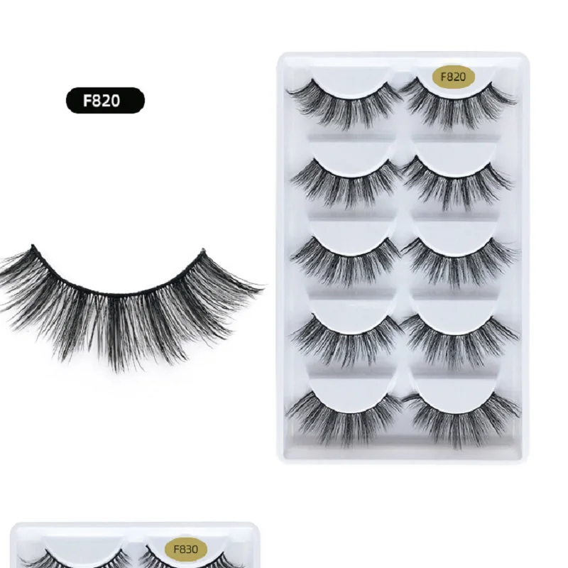 

False Eyelashes Mink-Like Eyelashes Chemical Fiber 3d Simulation Eyelashes 5 Pairs