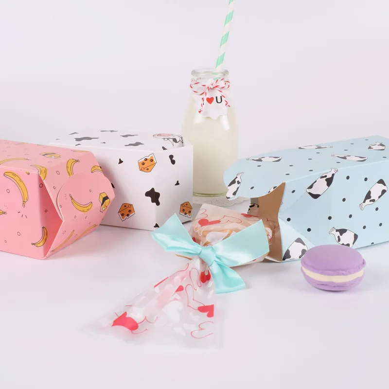 Коробка в форме молока для макарон конфет шоколада печенья свадьбы Дня Святого