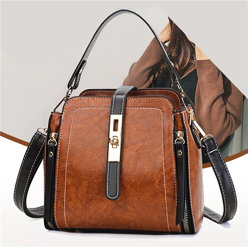 

Ladies Fashion Patchwork Shoulder Bags Women Heigh Quality Messenger Bags Convenient Zipper For Female