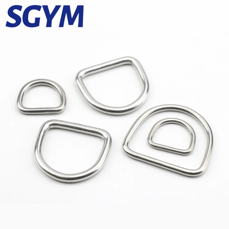 

D Ring 304 Stainless Steel Polished Welded 15 20 25 30 40 50mm Width Dog/Pet Collars Buckle Accessories Marine Hardware