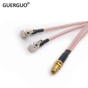 100 pcs rp sma female to 2xcrc9 splitter combiner connector y type rg316 cable pigtail 15cm for huaweizte 3g4g modem antenna free global shipping