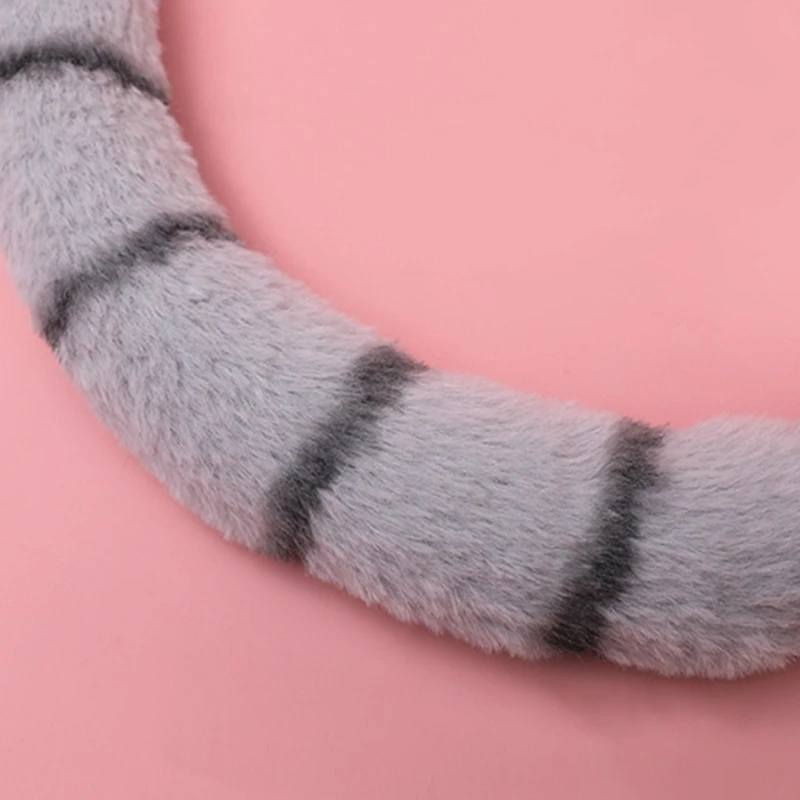 

Faux Fur Animal Headbands Furry Raccoon Ears Headwear Tail Set Kawaii Hair Hoop for Halloween Cosplay Party Supplies