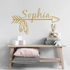 Настенные виниловые наклейки B333 в стиле бохо, наклейки с именем на заказ, в богемном стиле, для детской комнаты, для украшения гостиной, дома