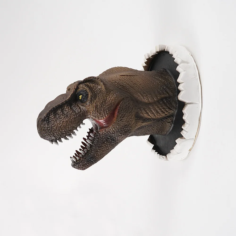 Wall Mounted Dinosaur Bust Tyrannosaurus Head Sculpture Latex Foam Hanging for Kids Room Bar Home Decoration | Дом и сад
