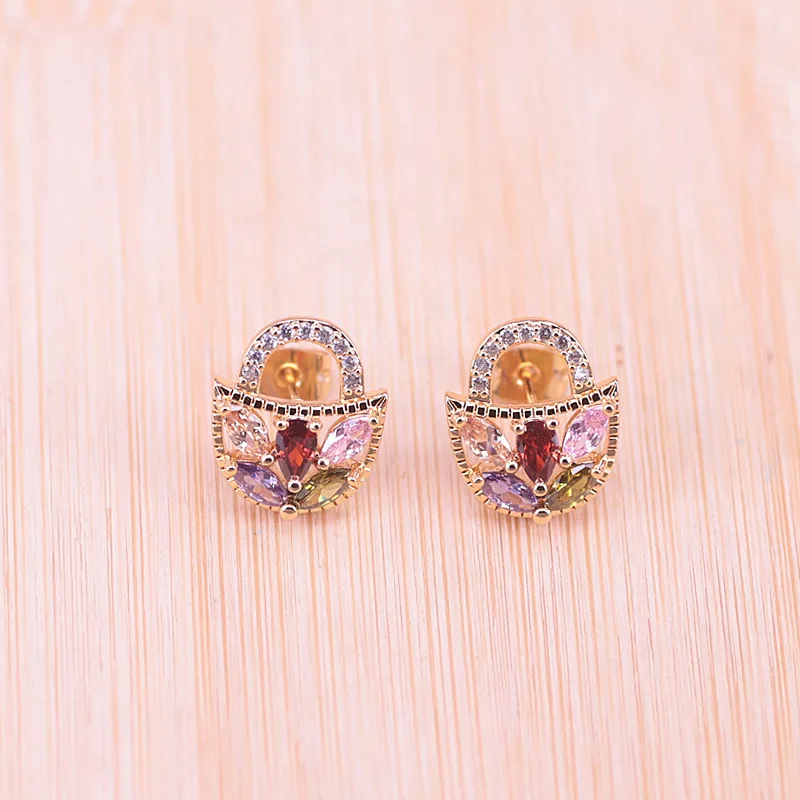 Акция корзина квадратный цвет яркий циркон цветок золотой костюм ювелирные