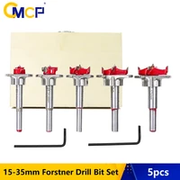 5pcs hss 15 35mm forstner drill bit set adjustable carbide woodworking hole saw for power tools wood cutter