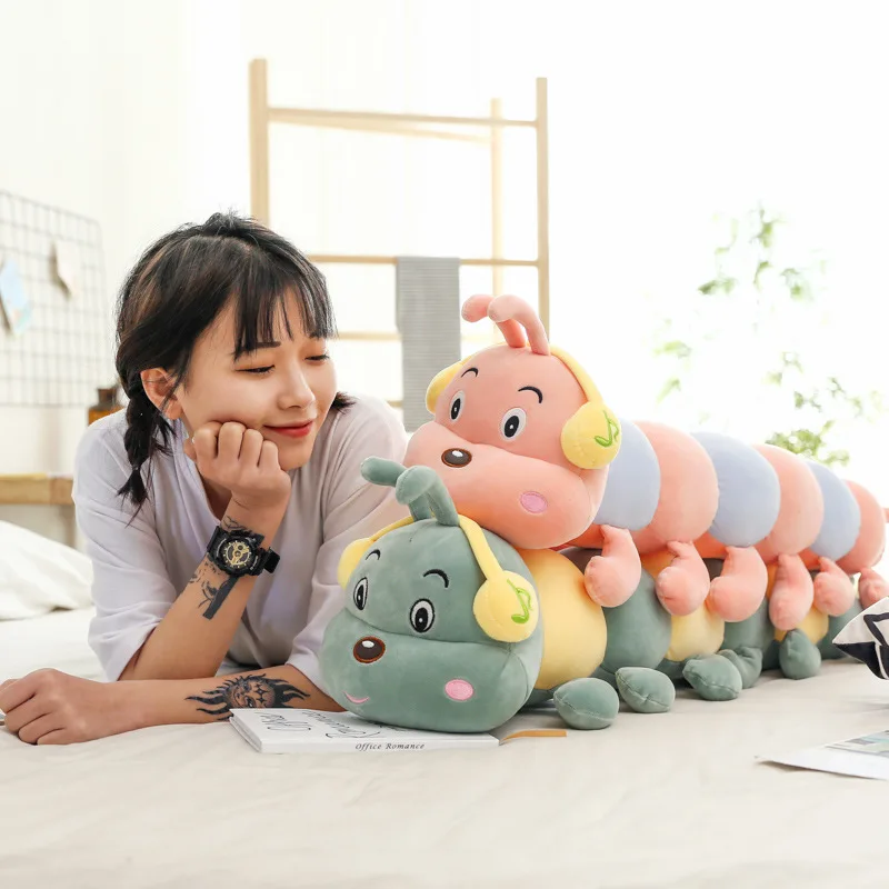 45/65/80 см красочные гусеница плюшевые детские игрушки мягкие объятия подушка