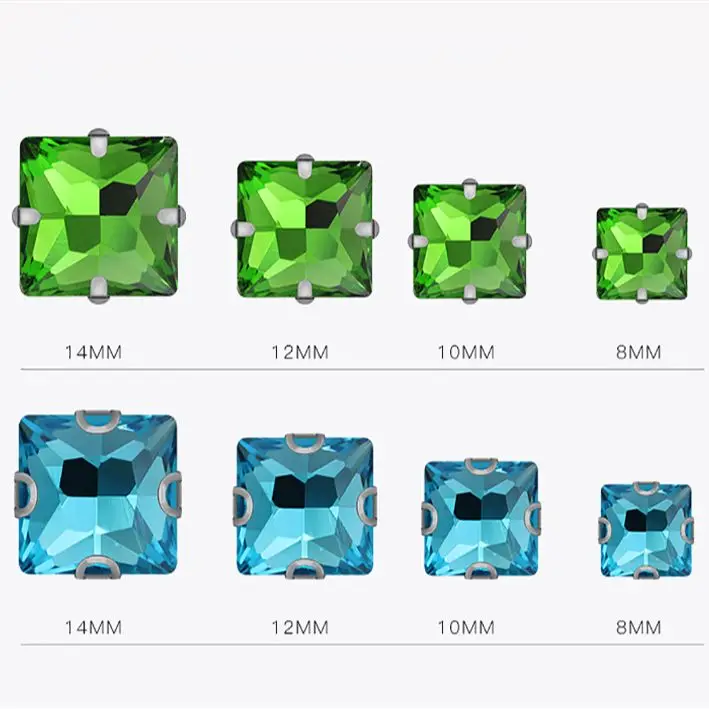Супер красивые кристаллы AB квадратной формы стеклянные стразы с отверстиями