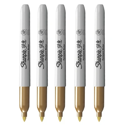 Gold 5 шт. Американский маркер Sharpie металлик поздравительная открытка обои знак жирной не выцветший знак маркер Золотой Серебряный медный красный зеленый - Цвет: Gold