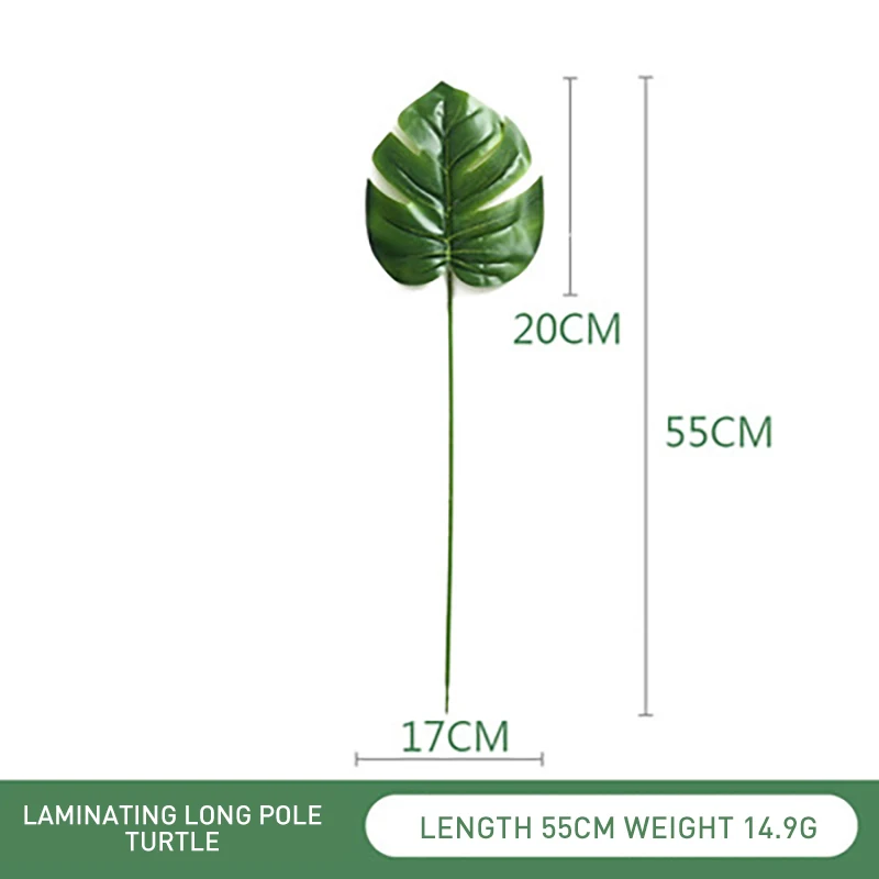 Dark green Leaf 20cm Пластиковые искусственные листья GreenTropical Пальмовые Листья моделирование лист для вечерние для дома садовые украшения DIY - Цвет: Dark green Leaf 20cm