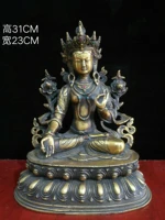 12 tibet buddhism temple old bronze gem green tara buddha statue guanyin amitabha enshrine the buddha